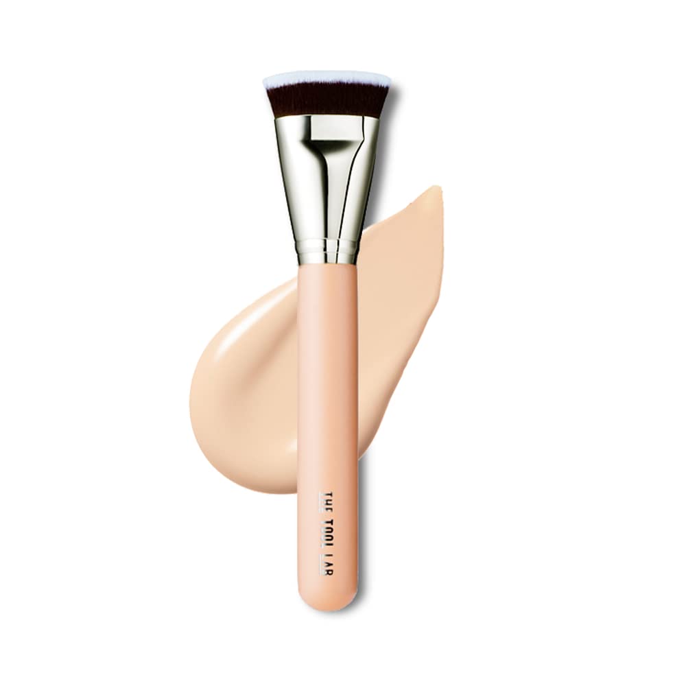 THE TOOL LAB 101 Multitasker Foundation Brush - Flat Top for Liquid & Cream Makeup - Professional Buffing & Stippling