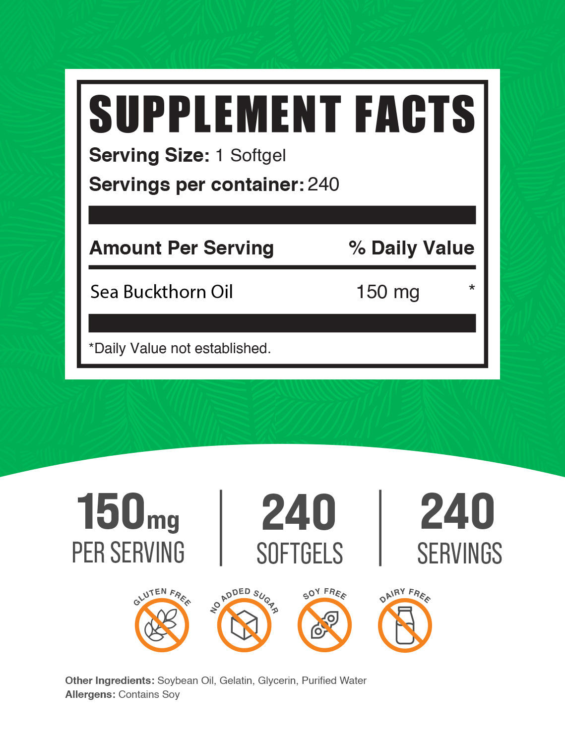 Premium Organic Sea Buckthorn Berry Oil Softgels - 1000mg Omega 7 Supplement for Skin, Hair & Immune Support - Vegan Capsules for Dry Skin Relief & Anti-Aging - Perfect for Daily Wellness Routine & Natural Beauty Care