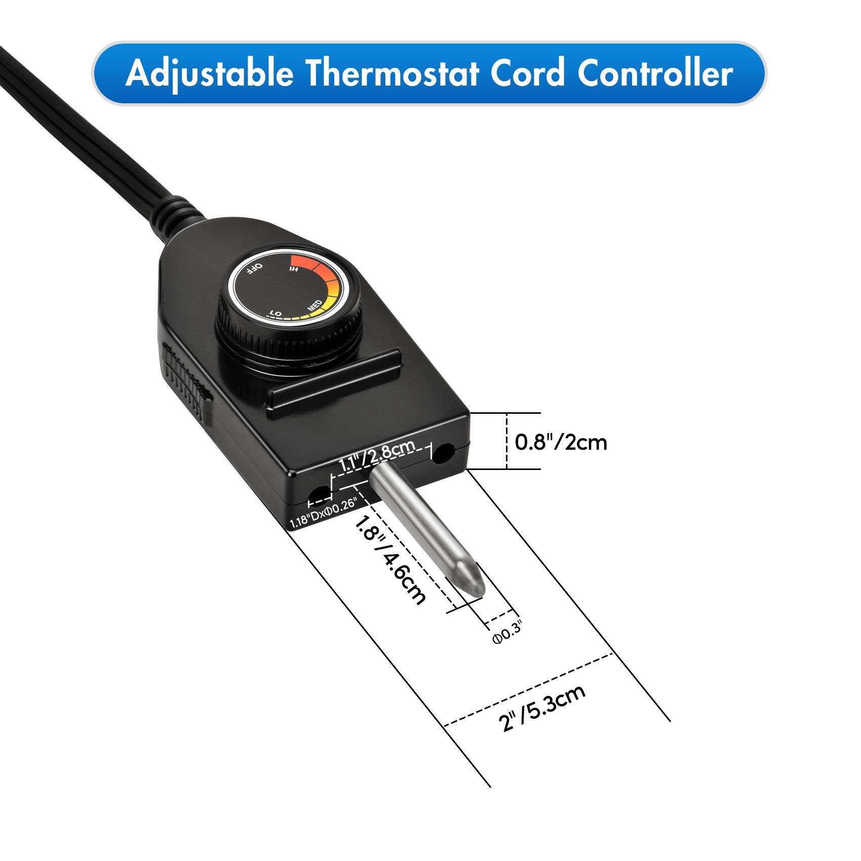 Stanbroil Replacement Power Cord with Thermostat Control for Electric Smoker & Grill Heating Element - Compatible with Stanbroil Models (Perfect for Backyard BBQ, Smoking Meat & Outdoor Cooking)
