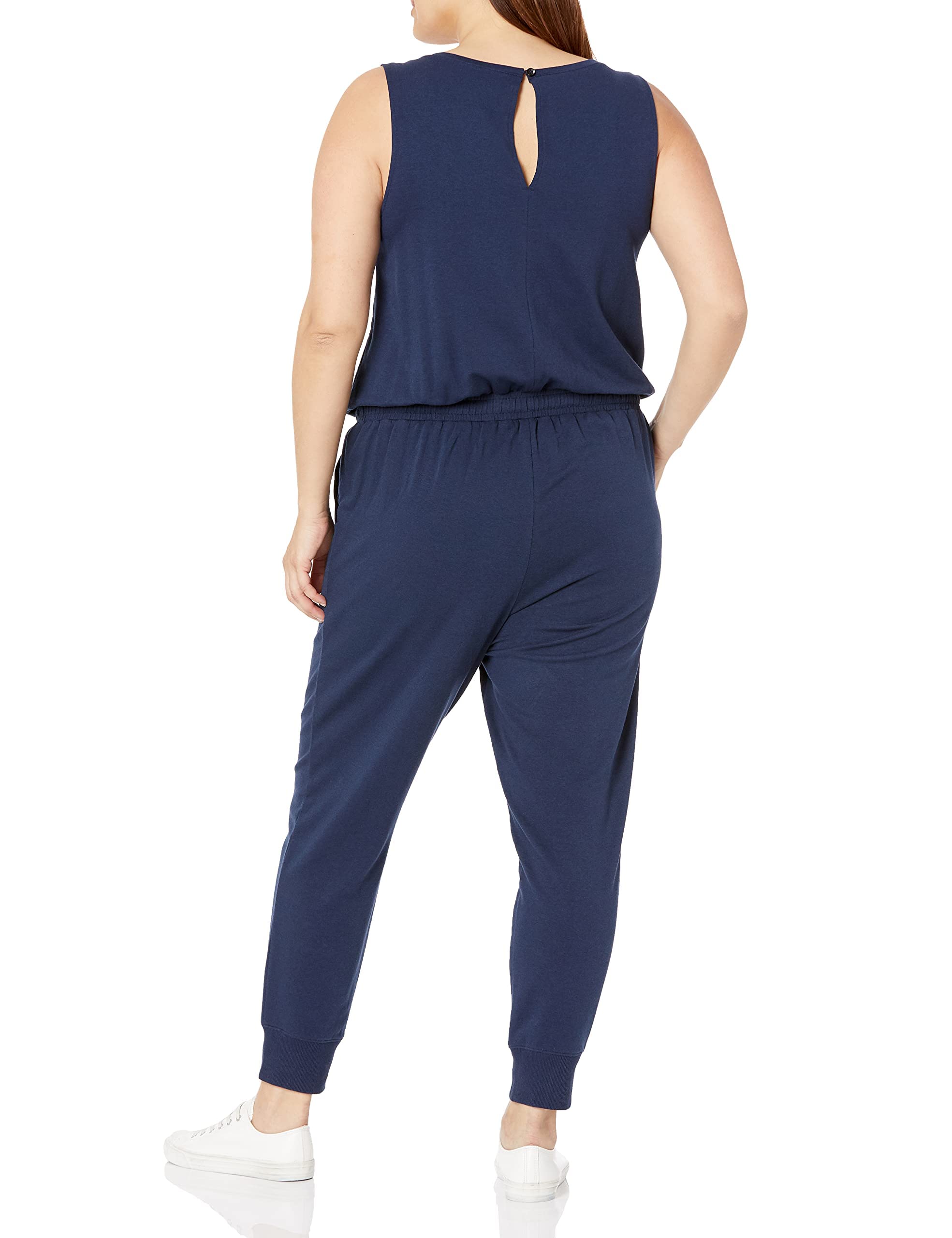 Amazon Essentials Women's Studio Terry Jumpsuit - Plus Size Casual Romper with Pockets | Perfect for Lounging, Yoga & Travel Comfort Wear