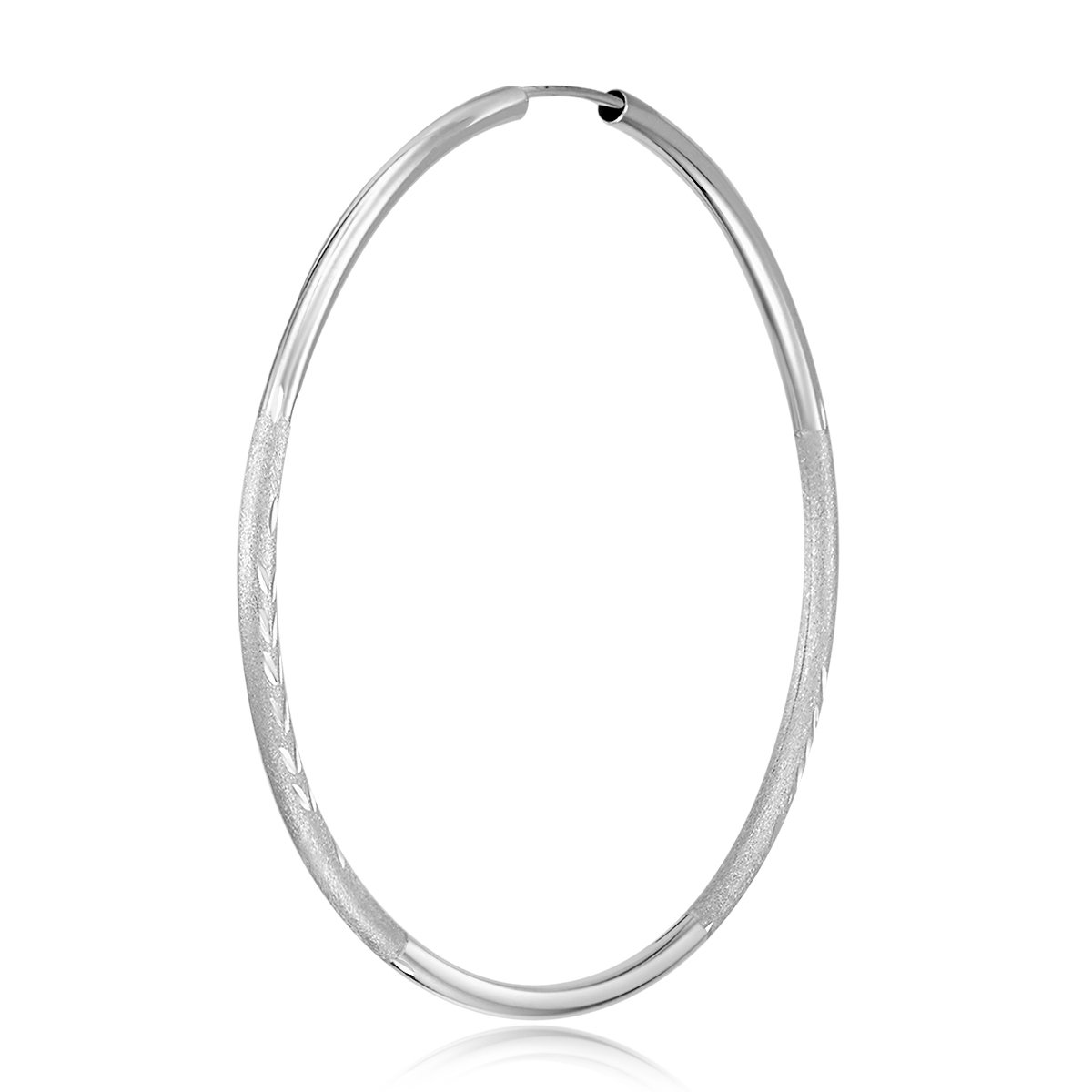 14K White Gold 2mm Thin Endless Hoop Earrings for Women - 8 Size Options (14mm-30mm) | Minimalist Everyday Jewelry, Perfect for Work, Date Night & Gifts