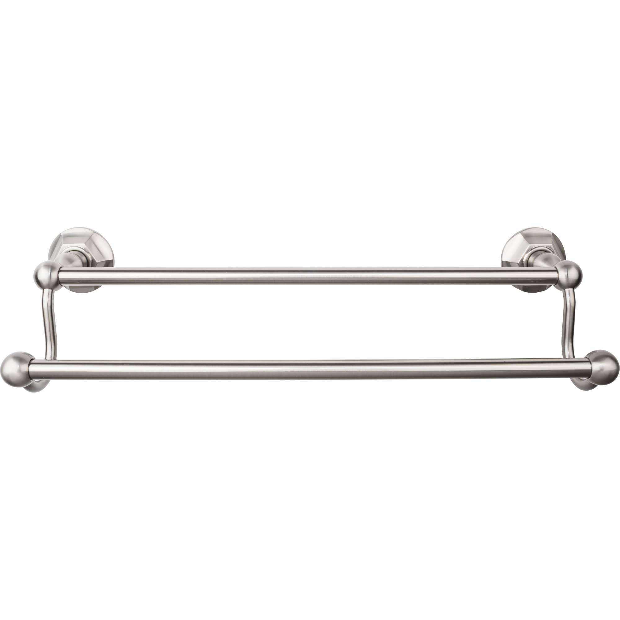 Top Knobs ED7BSNB 18-Inch Edwardian Double Towel Bar in Satin Nickel - Elegant Bathroom Towel Holder for Modern and Traditional Home Decor