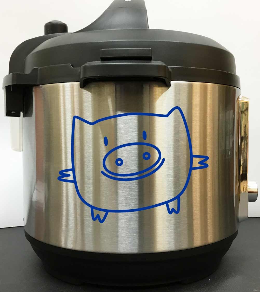 Blue Pig Vinyl Decal Sticker for Instant Pot & Pressure Cookers - Cute Kitchen Decor, Waterproof Sticker for Appliances, Laptops, Tumblers - Perfect for Home, Office & Gifts