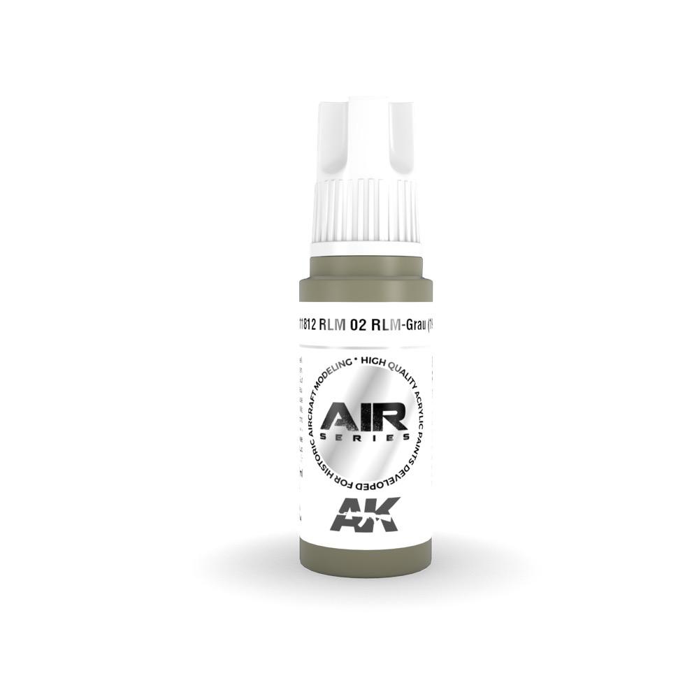 AK Interactive AK11812 Air Series RLM 02 RLM Grau 1941 Acrylic Paint - 17ml Bottle - 3rd Generation Formula - Perfect for Model Aircraft, Military Miniatures & Historical Scale Models
