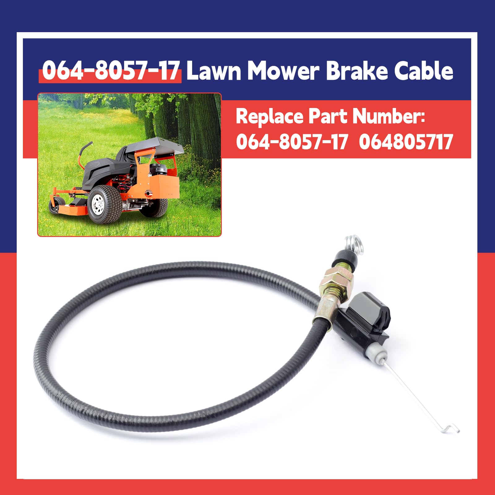 Bad Boy Magnum MZ Lawn Mower Brake Cable Replacement 064-8057-17 (Fits 2017-2024 Models) - Durable OEM Compatible Part for Smooth Mowing Performance