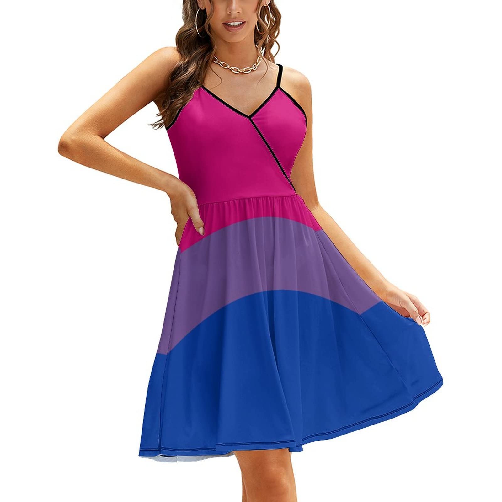 2024 Summer Dresses for Women - LGBTQ Pride Sleeveless Flowy Dress | Casual Beach Wear, Gay Pride Parade Outfit & Bisexual Celebration Apparel