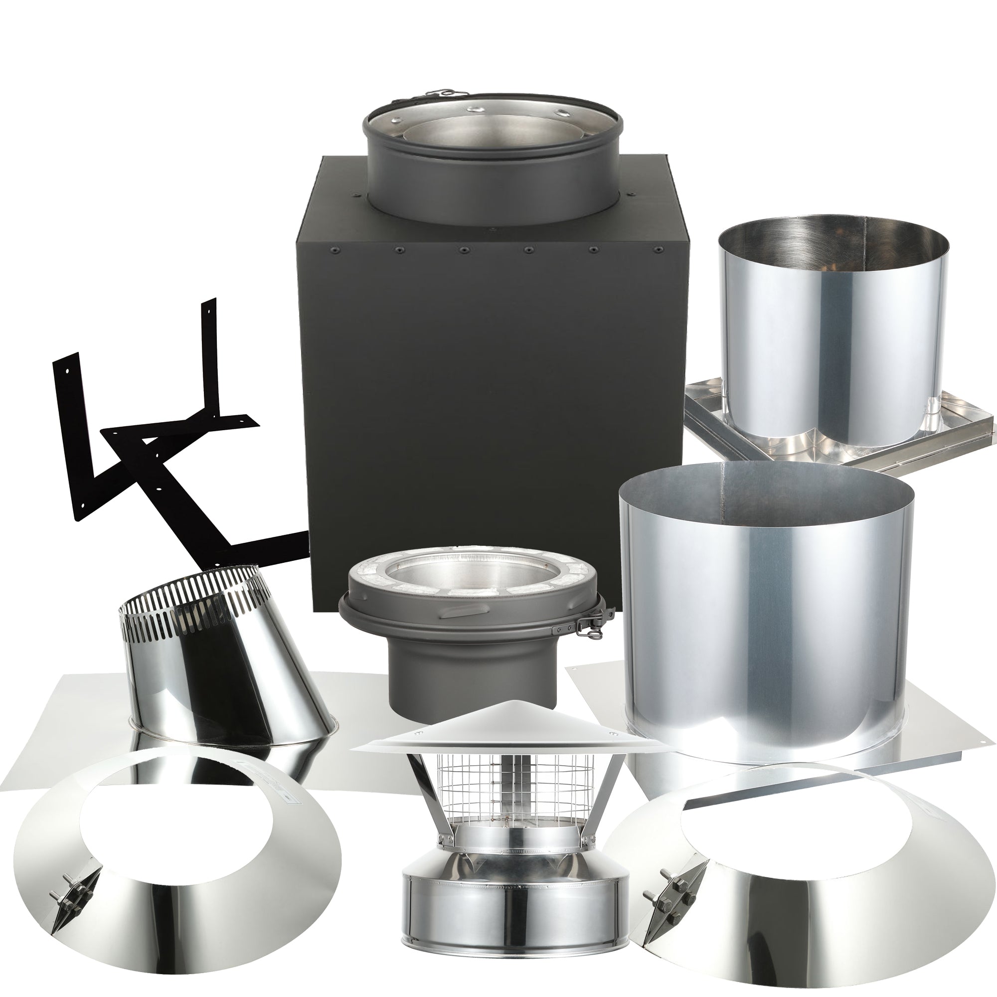 8-Inch Multi-Story Chimney Pipe Kit - Durable Stainless Steel Chimney Extension for Fireplace & Wood Stove - Perfect for Home Heating & Ventilation Systems