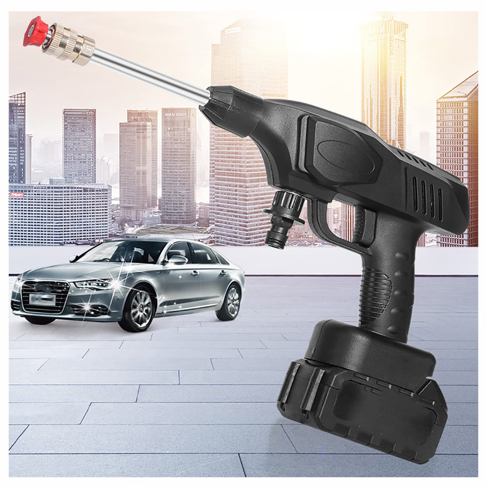 21V Cordless Pressure Washer - 850 PSI Portable Car Wash Kit with Lithium Battery & Accessories - High Power Cleaner for Cars, Patio, Driveway & Outdoor Cleaning