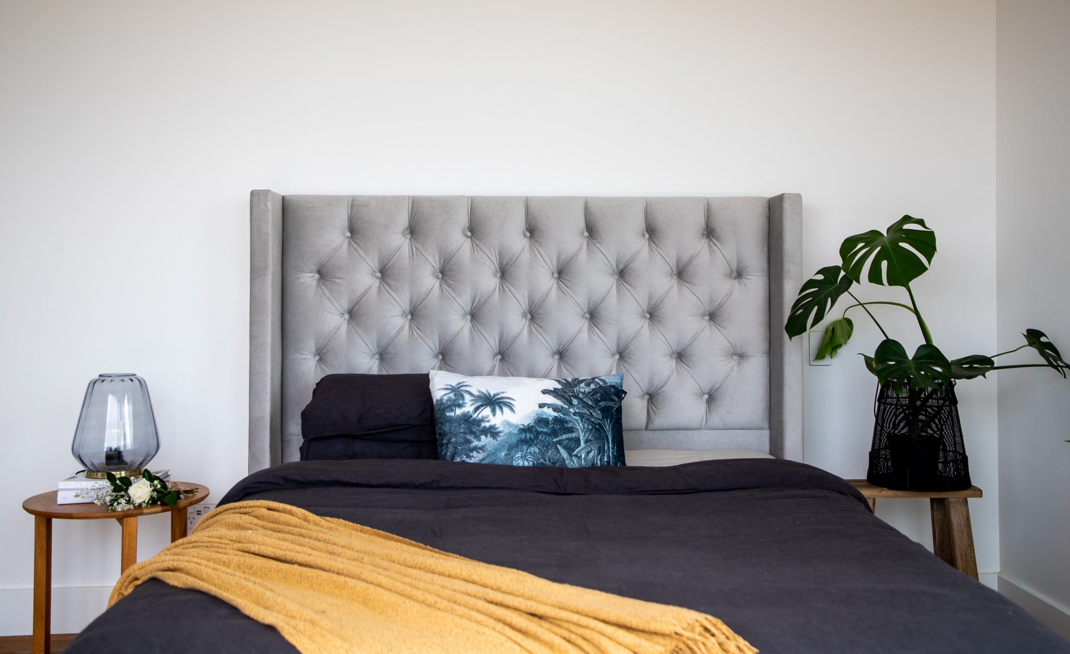 Alma Upholstered Headboard - Queen Size Bed Frame Headboard with Nailhead Trim for Bedroom Decor | Perfect for Master Bedroom, Guest Room & Apartment