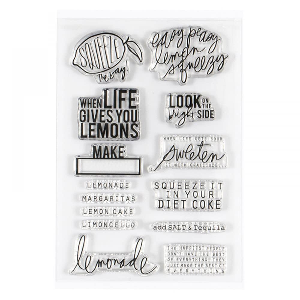 Bright Side Lemon Silicone Stamps for DIY Card Making, Scrapbooking & Paper Crafts - Perfect for Greeting Cards, Journals, and Album Decor - When Life Gives You Lemons Phrase Stamp Set