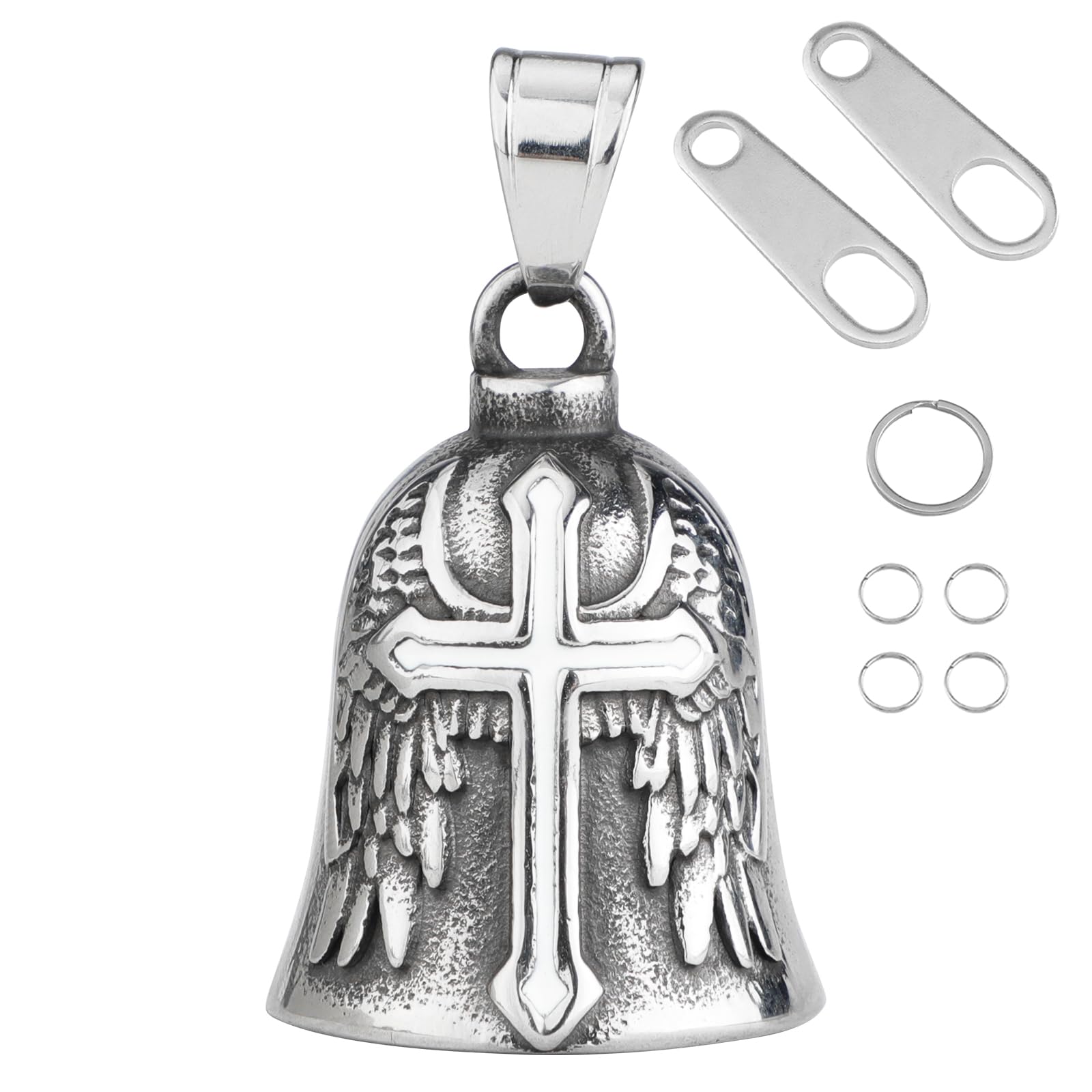 Motorcycle Bell Guardian Angel - Good Luck Keychain & Drive Safe Pendant for Bikers, Riders & Pets | Protection Charm for Motorcycles, Helmets & Backpacks