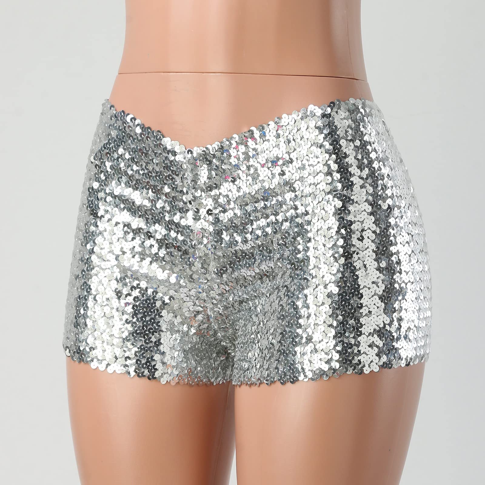 Sparkly Sequin Shorts for Women - Elastic Waist & Straight Leg | Party & Summer Wear