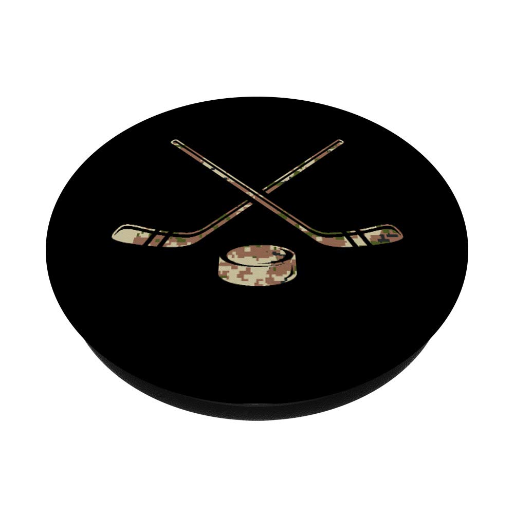 Desert Camouflage Hockey Sticks - Camo Hockey PopSockets Phone Grip & Stand for iPhone, Samsung, Tablets | Perfect for Hockey Fans, Outdoor Enthusiasts & Sports Events