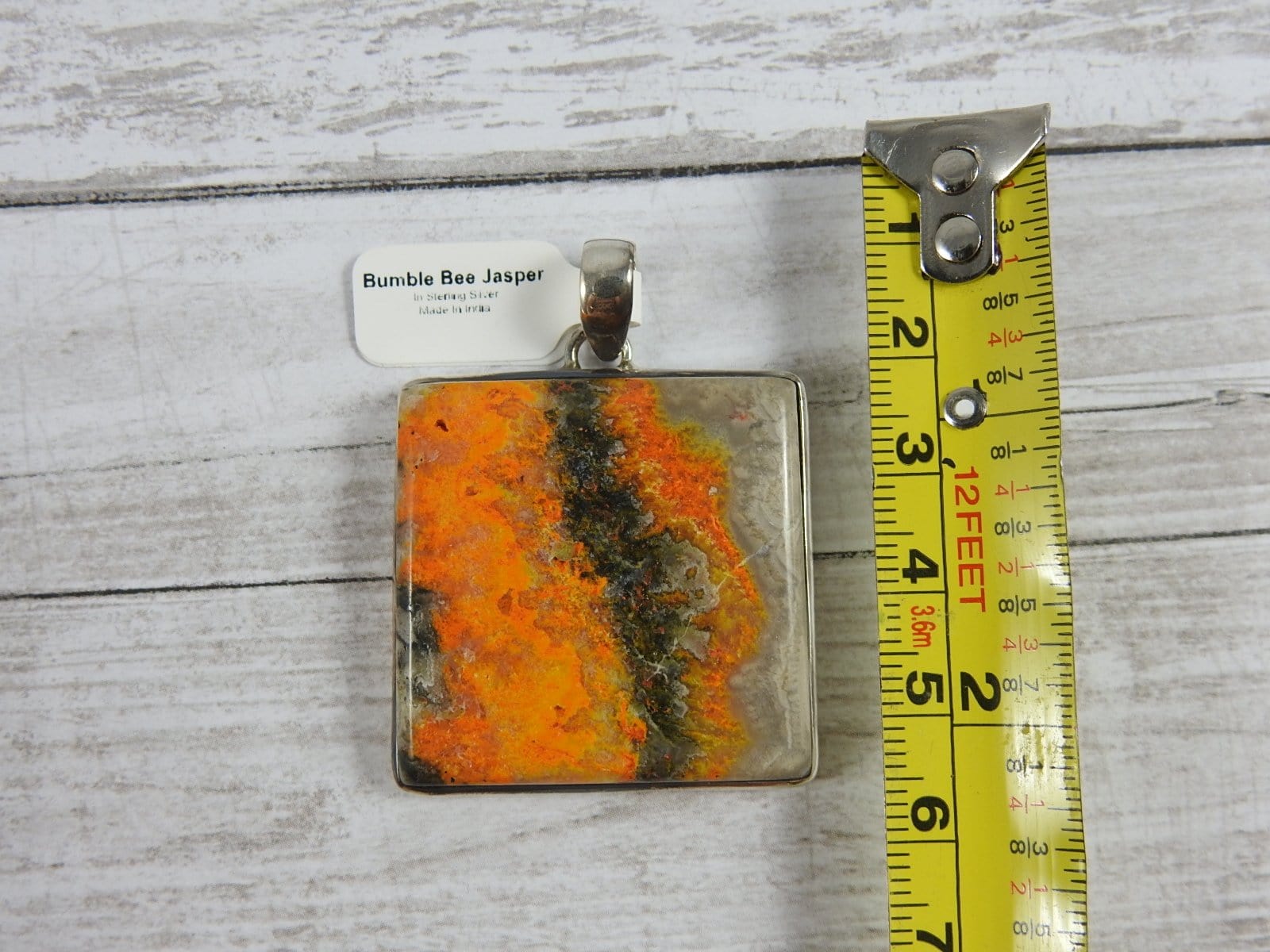 Bumblebee Jasper Sterling Silver Pendant Necklace - Natural Yellow Stone Jewelry for Women - Perfect for Gifts, Meditation & Boho Fashion