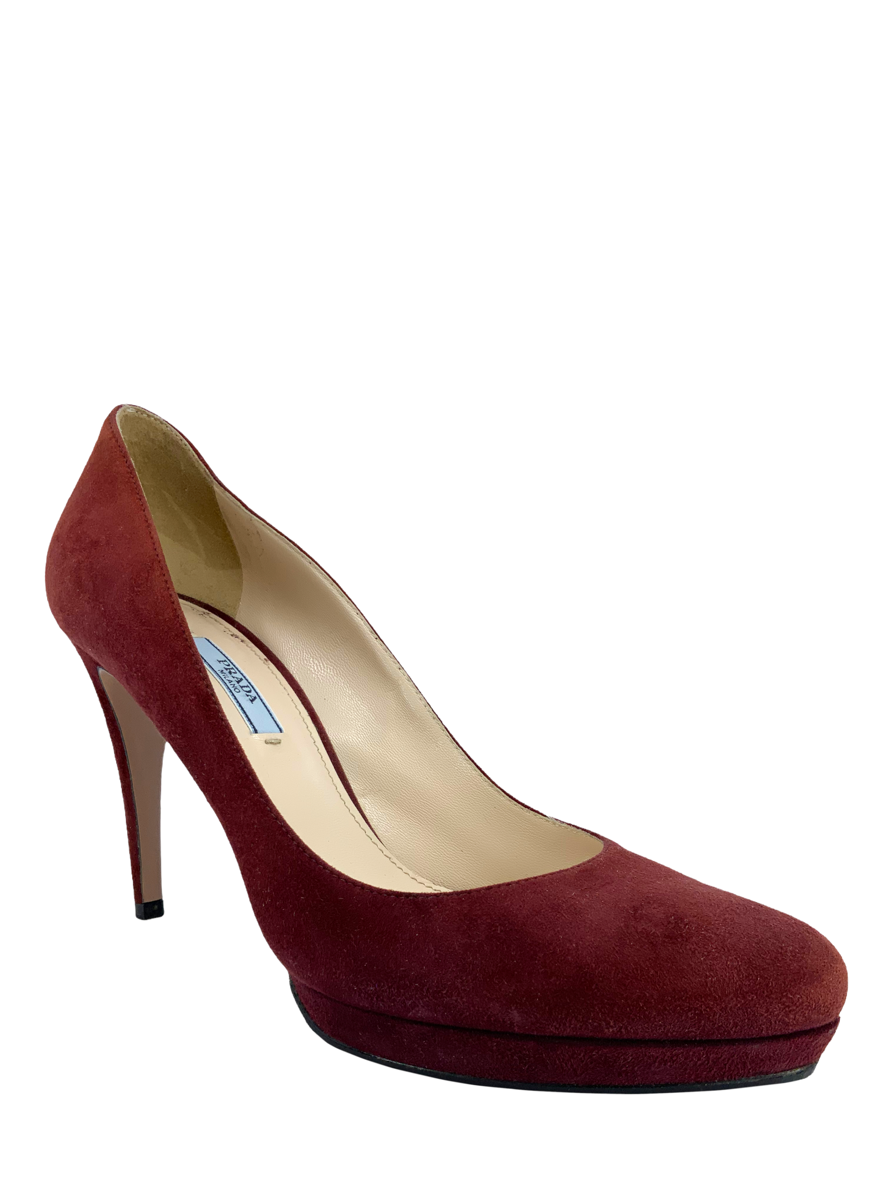 PRADA Suede Platform Pumps Women's Size 10 US | Luxury Designer High Heels for Wedding, Party & Office Wear