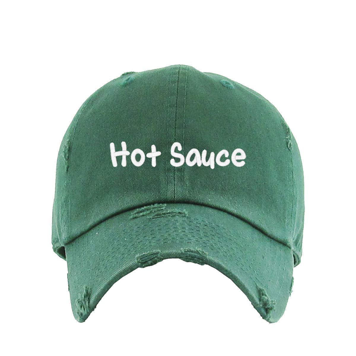 Vintage Baseball Cap with Hot Sauce Embroidery - Adjustable Distressed Cotton Dad Hat for Men & Women - Perfect for BBQ Parties, Sports Events & Casual Outings