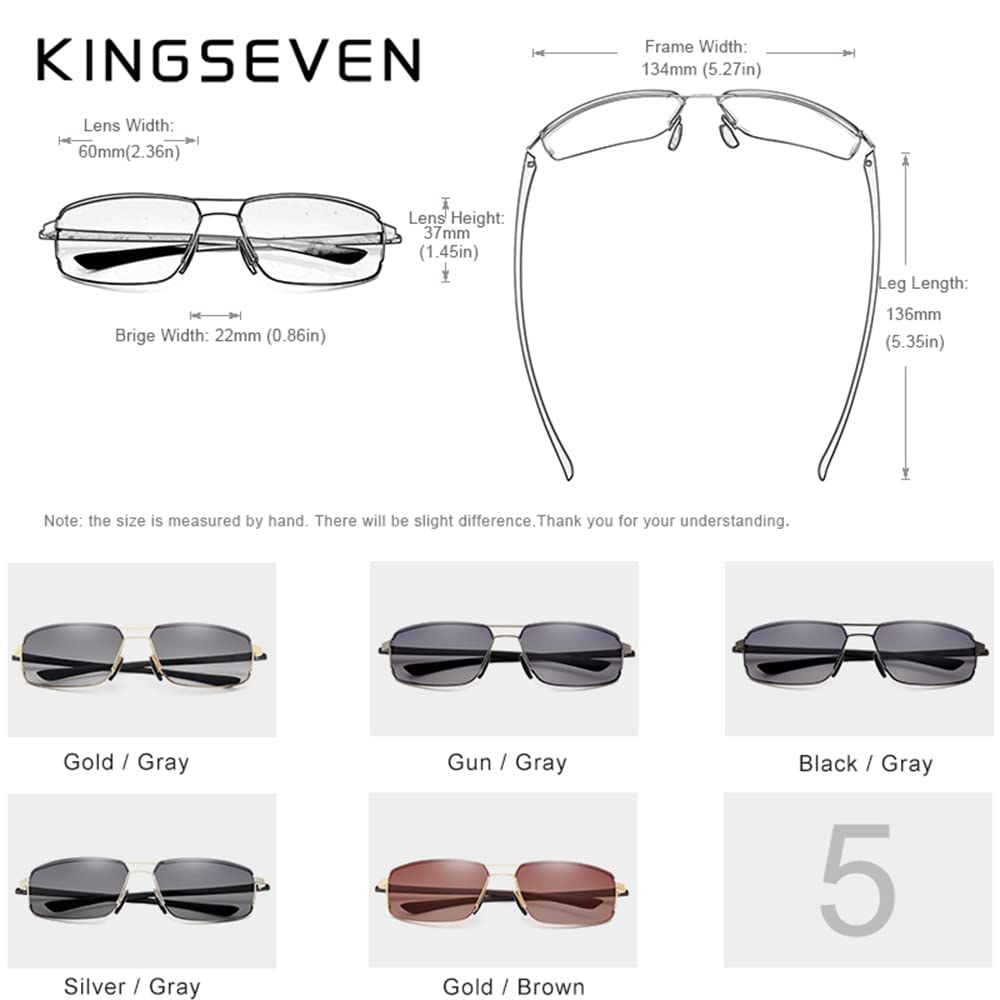 KINGSEVEN Polarized Sunglasses for Men - Lightweight, Stylish & UV Protection - Perfect for Driving, Outdoor Sports & Fashion Accessories
