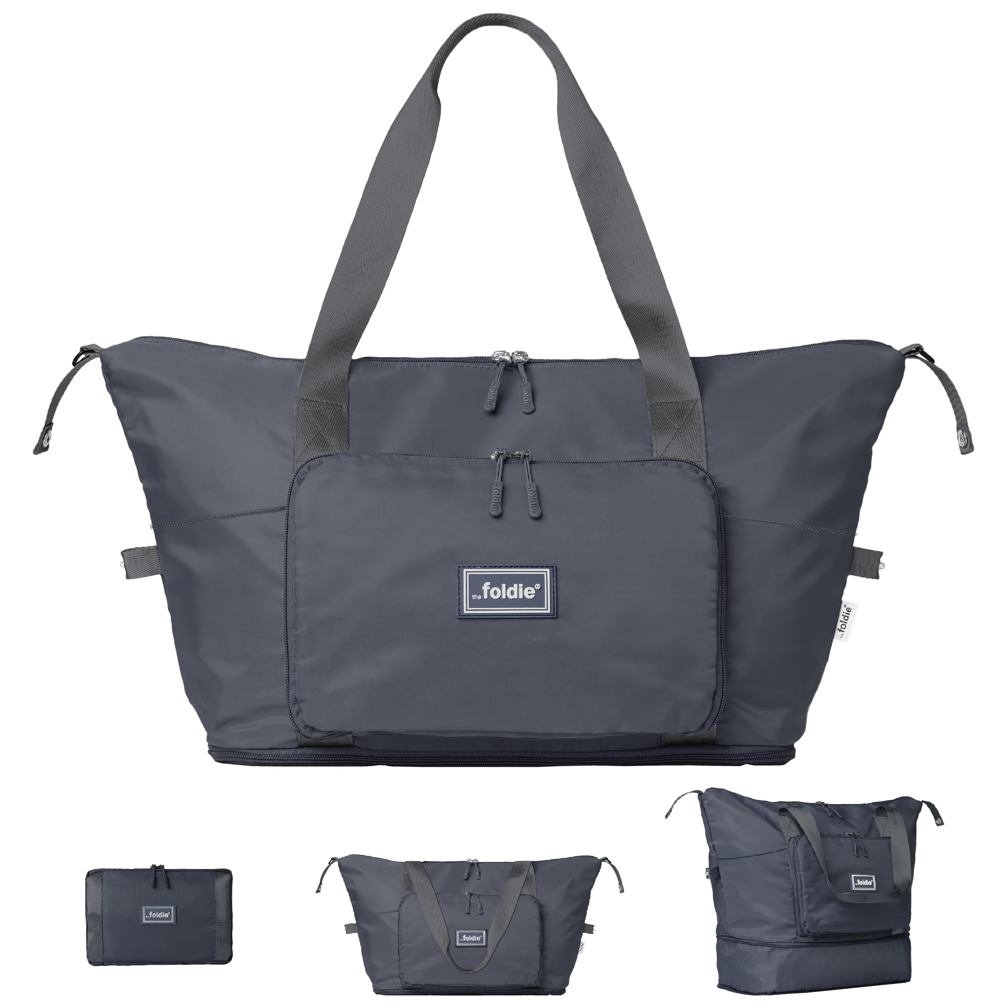 The Foldie® Foldable Travel Tote Bag for Women - Lightweight Weekender Bag, Carry-On Luggage, Gym & Beach Bag - Perfect for Travel, Shopping & Work Commute