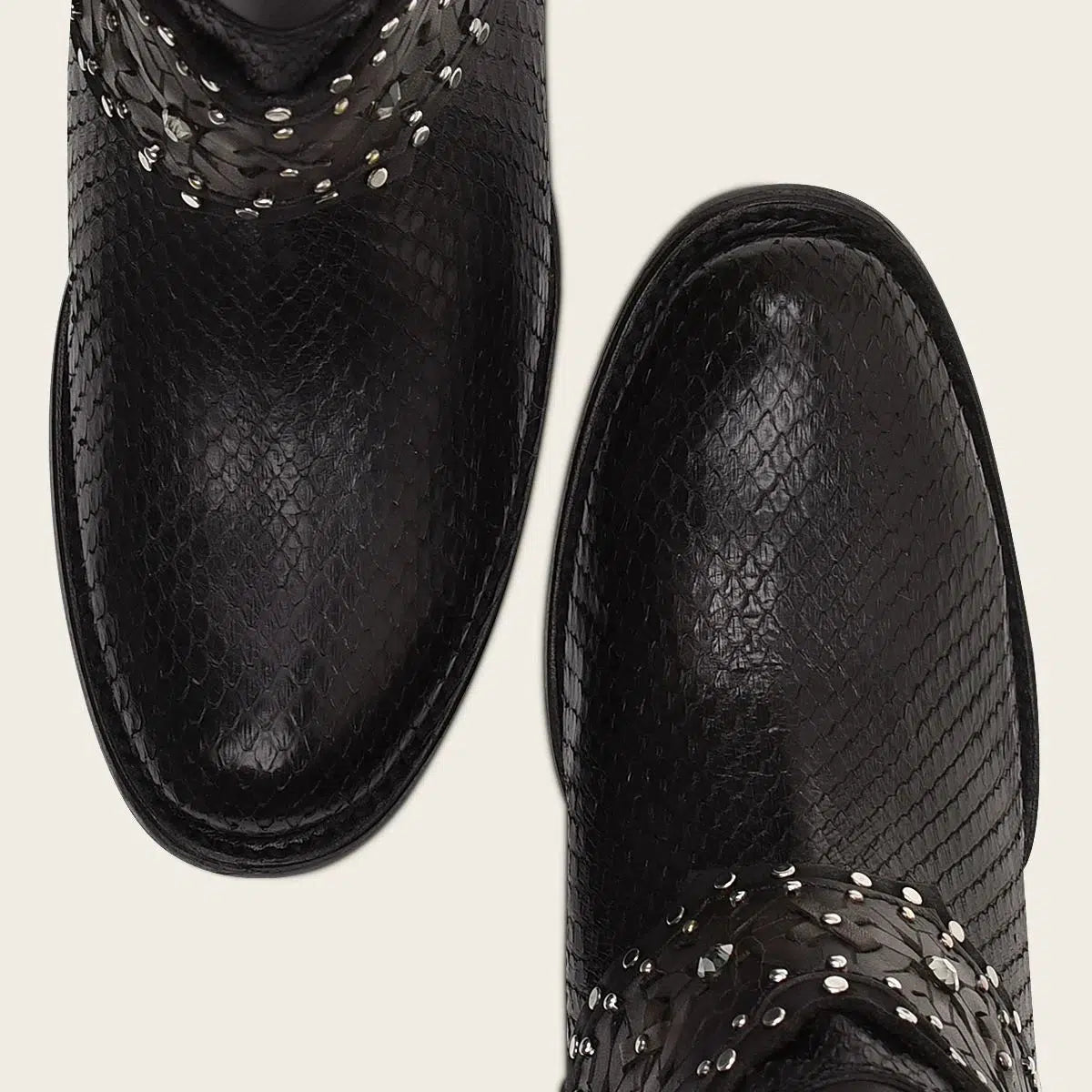 1Z42PH Women's Cuadra Black Python Skin Cowgirl Ankle Boots - Stylish Western Fashion for Parties, Rodeos & Everyday Wear