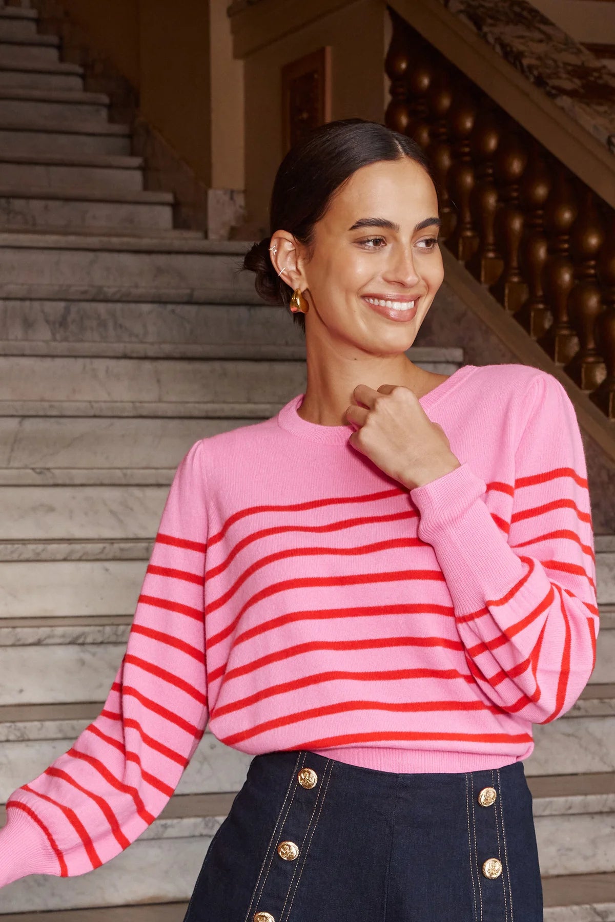 Eloise Sweater in Lipstick Red - Women's Knit Pullover for Fall & Winter | Perfect for Casual Outfits, Office Wear & Cozy Evenings