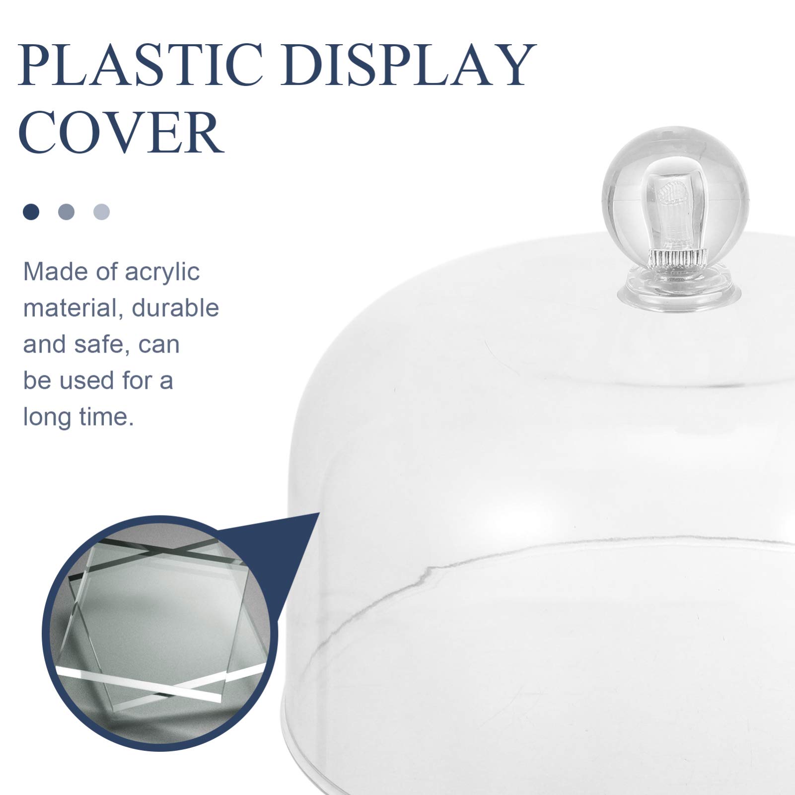 Plastic Cake Dome Cover - Round Transparent Cake Stand Protector for Dessert Display, Food Serving Tray & Pedestal Showcase | Perfect for Bakeries, Parties & Kitchen Storage