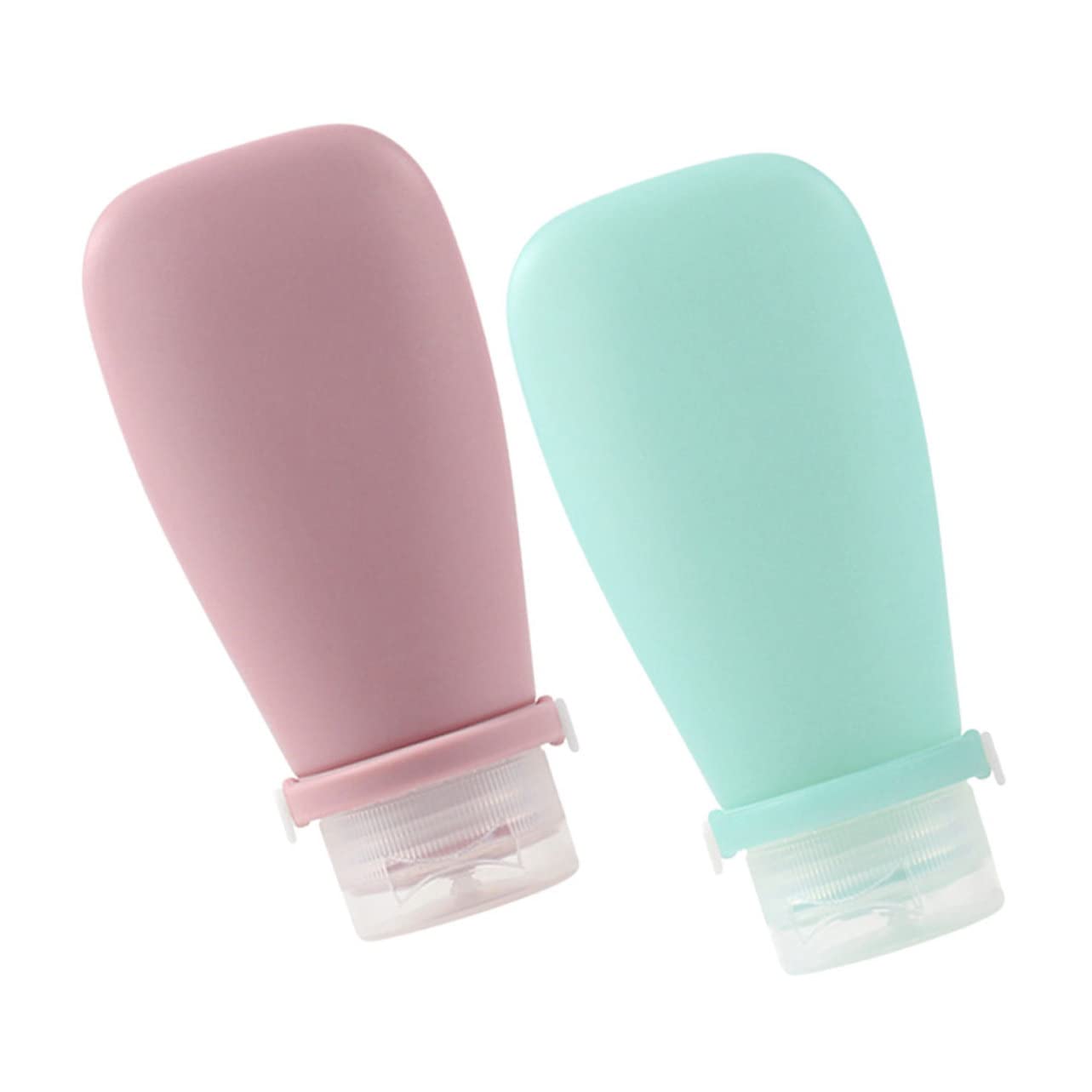 FRCOLOR 2 Pack Refillable Silicone Travel Bottles for Shampoo, Lotion & Toiletries | Leak-Proof TSA Approved Containers | Perfect for Women's Travel, Gym & Home Use