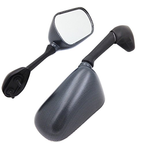 Carbon Fiber Mirrors Compatible with 1998-2002 Yamaha YZF R6 & R1 Motorcycles - Sleek SMT-OEM Style Replacement for Enhanced Visibility and Sporty Look - Perfect for Racing, Street Riding, and Custom Bike Builds