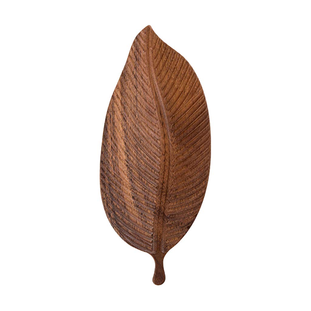 SOFEA Wooden Leaf Tray - Fruit Dessert Serving Platter for Home Decor & Coffee Table