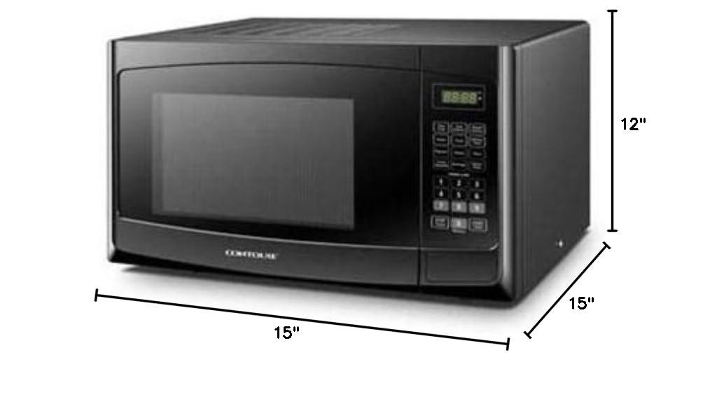 1.0 Cu Ft Compact Microwave Oven - Black Countertop Microwave for Small Spaces - Perfect for Dorms, Offices & Kitchens