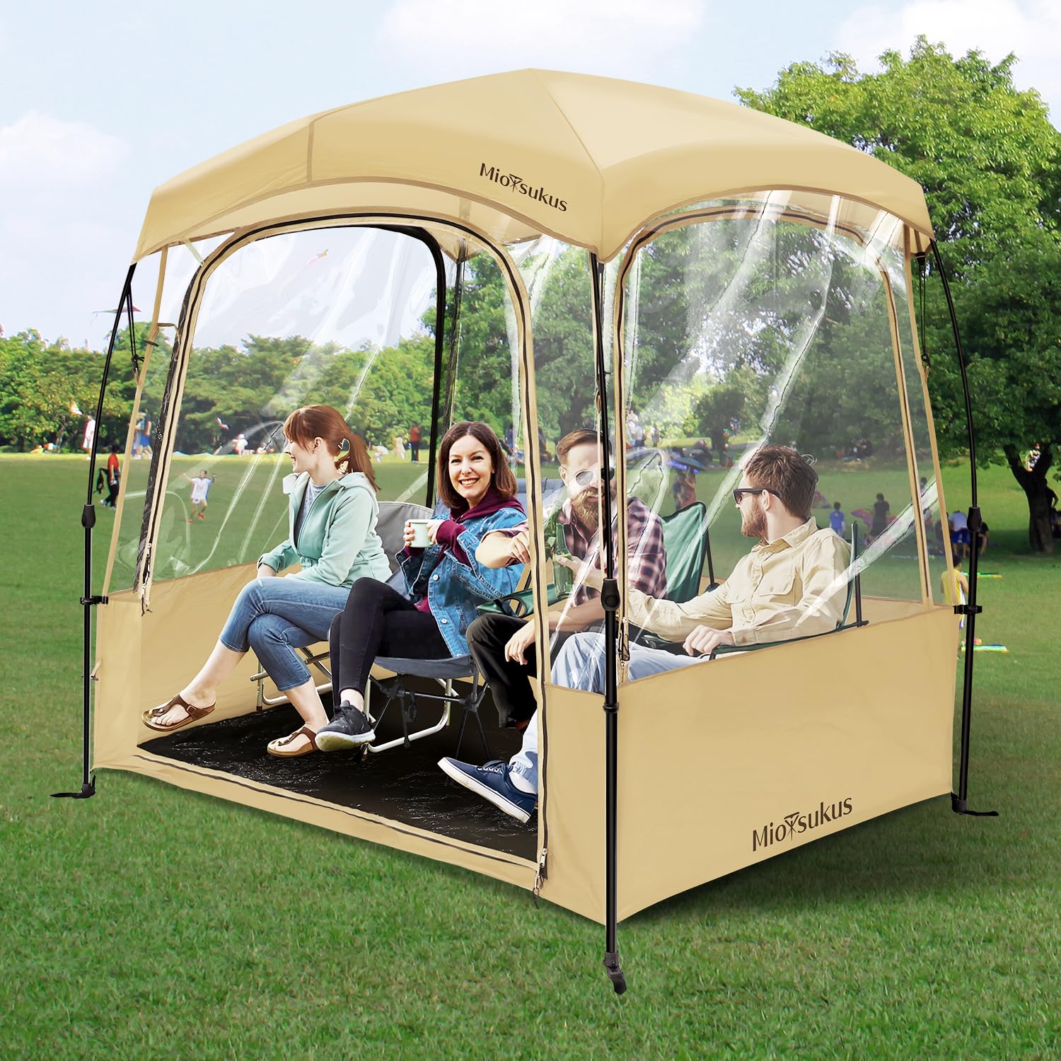Baobrava Instant Weatherproof Sports Tent - Pop Up Bubble Clear View Pod with Extra Top Cover for Soccer, Football, Softball Games | Portable Shelter for Outdoor Events, Camping & Picnics | MioTsukus