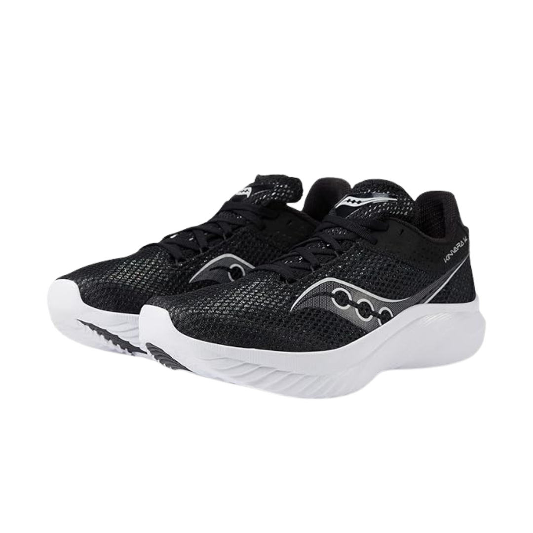 Men's Kinvara 14 Running Shoes - Black/White - Regular Width - Lightweight & Cushioned for Road Running, Training & Gym Workouts