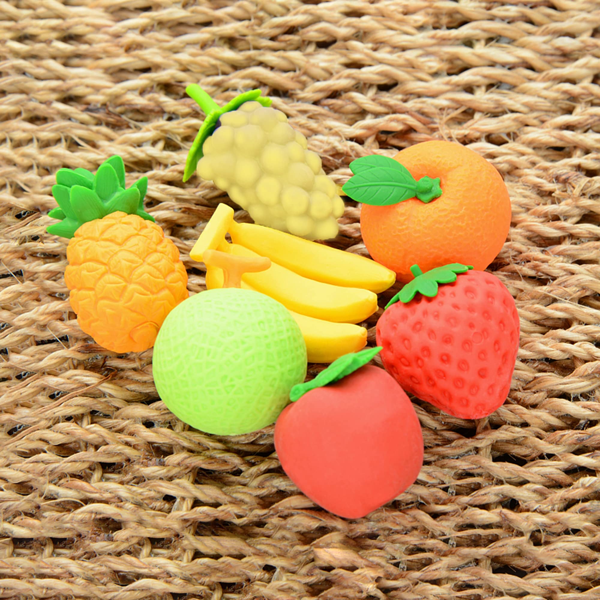 72 Pcs Assorted 3D Fruit & Vegetable Pencil Erasers Set - Mini Puzzle Erasers Bulk for Kids, Party Favors, Classroom Rewards & School Supplies - Fun Learning Toys for Math Games, Art Projects & Gift Giving