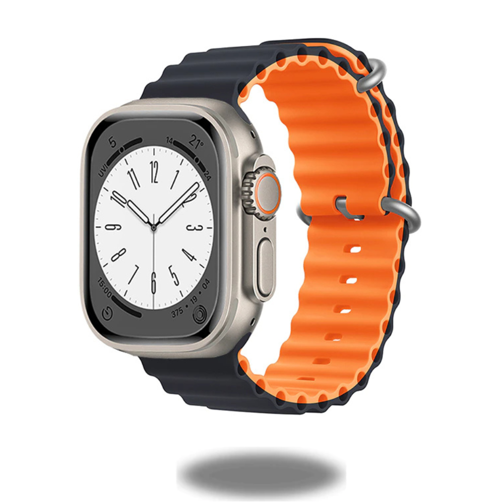 Premium Ocean-Themed Replacement Bands for Apple Watch Series 9/8/7/6/SE - Soft Silicone Sport Strap for Swimming, Surfing & Outdoor Activities