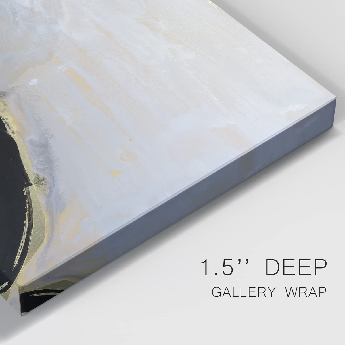Abstract Wall Art 'Mountains in the Mist II' - Black & Gold Framed Painting Print 12x18 Inches - Modern Home & Office Decor for Living Room, Bedroom, Bathroom - Perfect for Creating a Serene Atmosphere