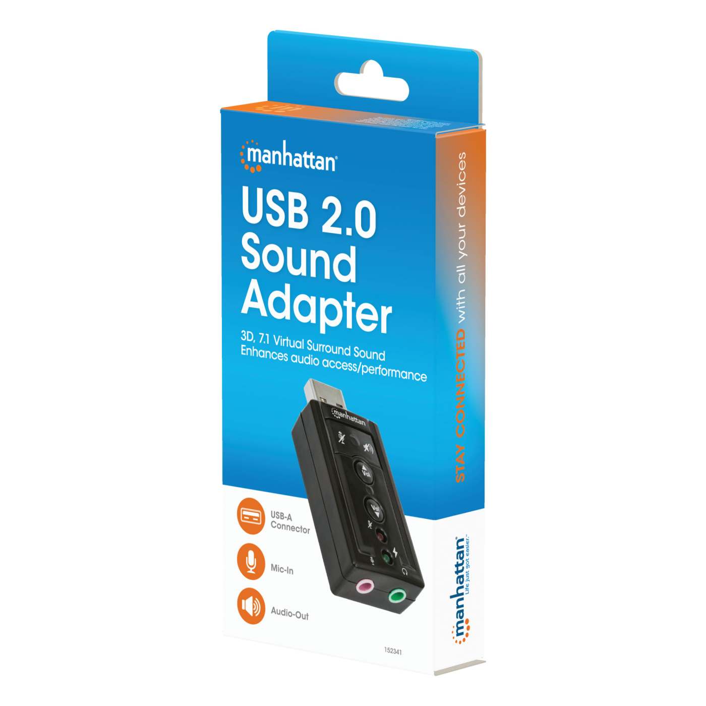 USB A to 3.5mm Audio Adapter with Volume Control - Compatible with Laptops, PCs, Headphones & Speakers for Clear Audio Streaming & Calls