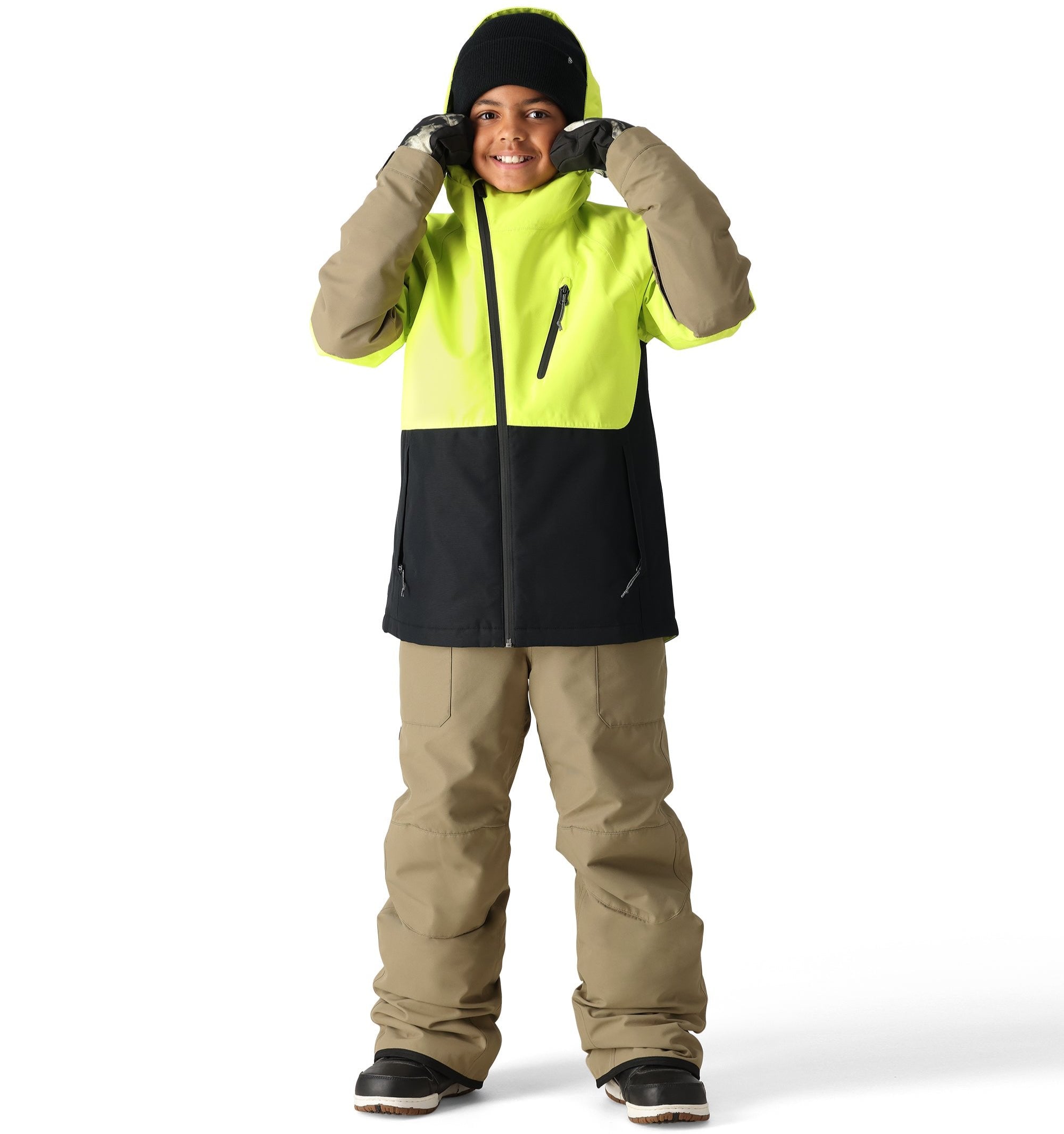 686 Boys Frontier Insulated Bib Snow Pants 2025 - Waterproof Winter Snowboard Ski Bibs for Kids, Cold Weather Outdoor Activities