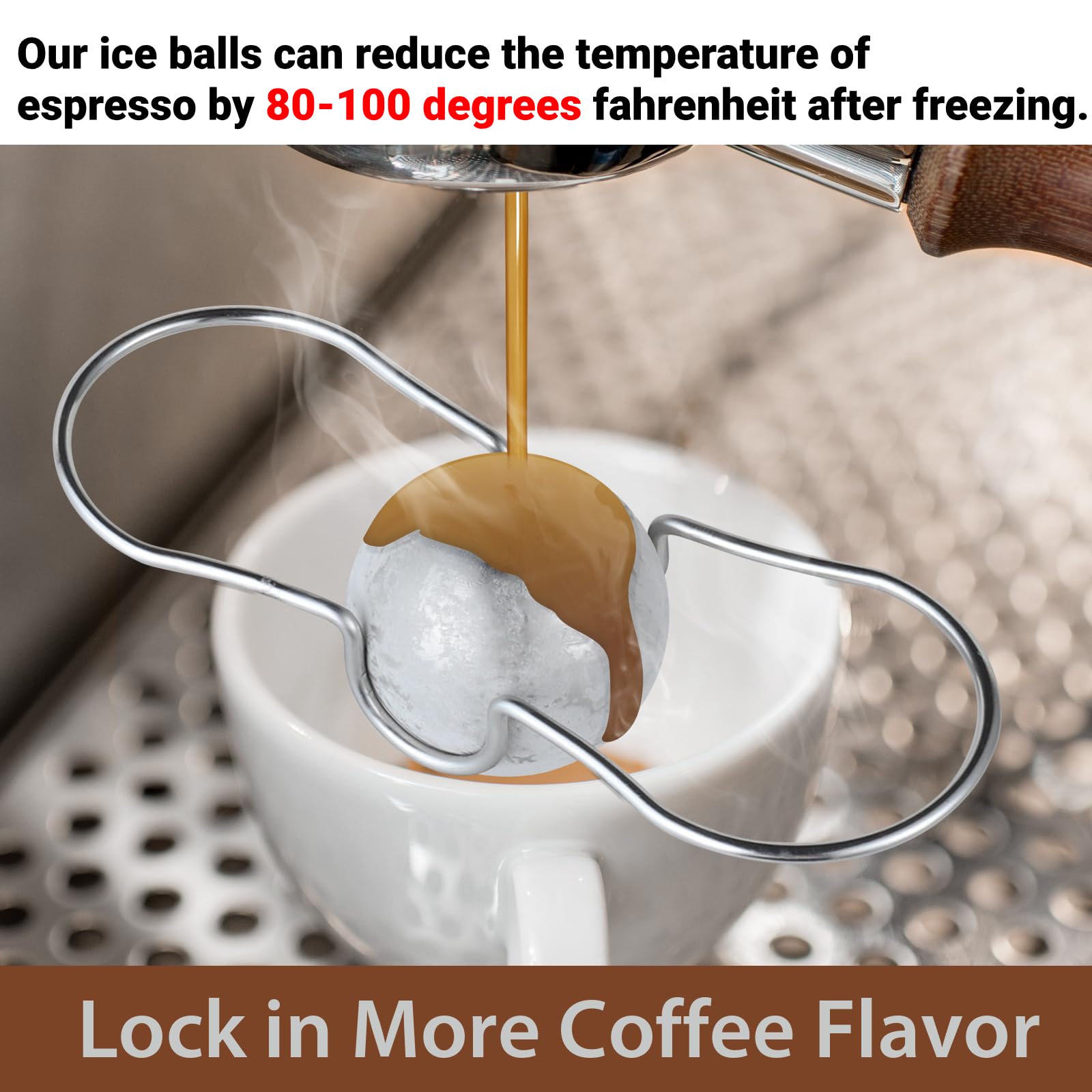 2 Pack Stainless Steel Espresso Chilling Balls - Rapid Coffee Cooling Balls for Espresso & Iced Coffee - Perfect Espresso Machine Accessories for Home Baristas & Coffee Lovers