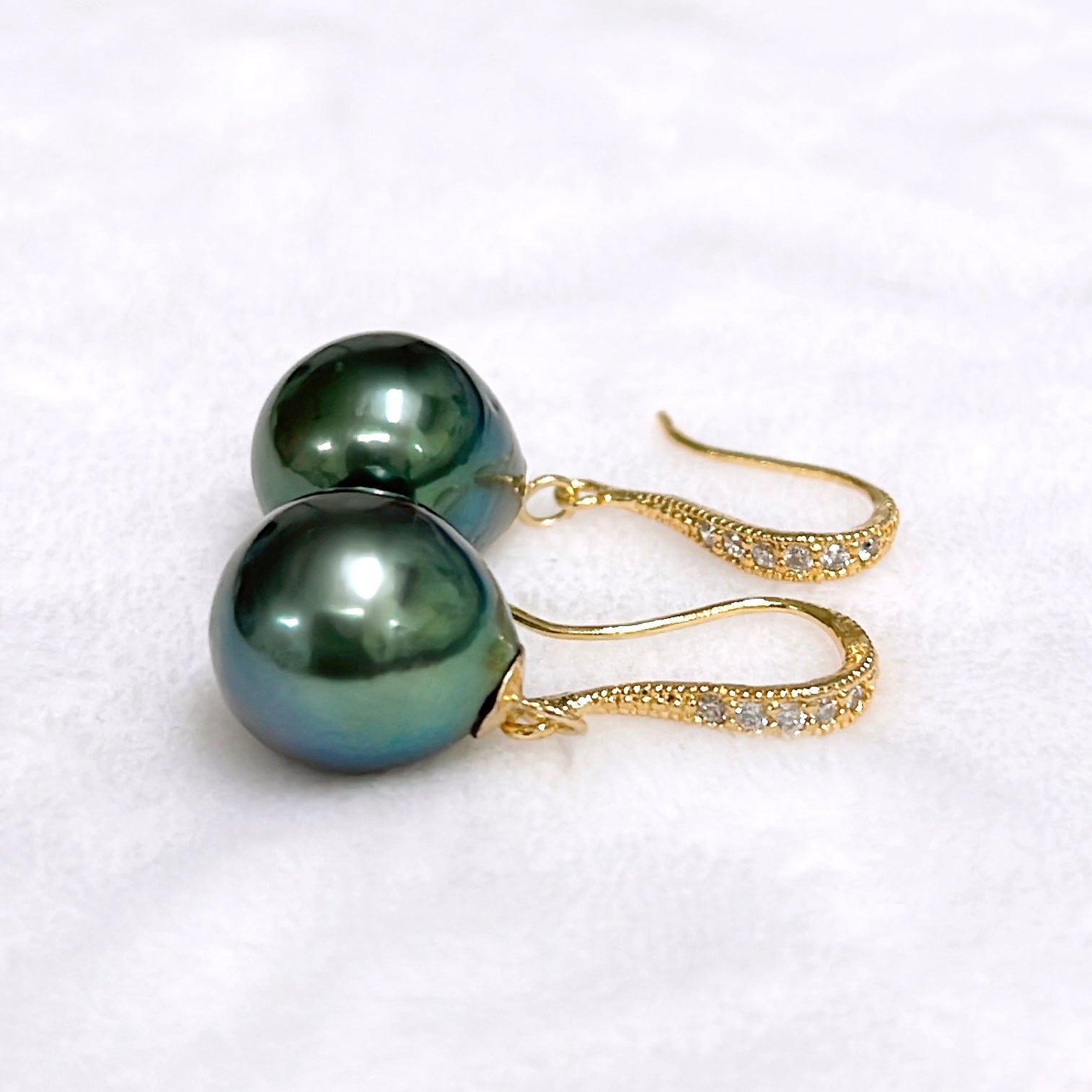 11mm Tahitian Pearl Earrings - Genuine Black Pearl Jewelry for Women - Perfect for Weddings, Parties & Special Occasions