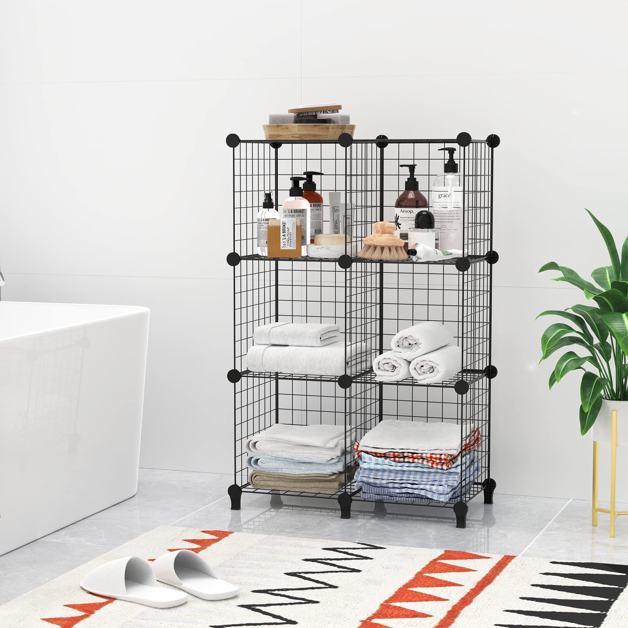 HOMIDEC 12-Pack Closet Organizers and Storage Cubes, DIY Wire Cube Shelves for Garment Racks, Wardrobe, Bedroom & Office Organization - Perfect for Clothes, Shoes, Toys and Home Storage Solutions