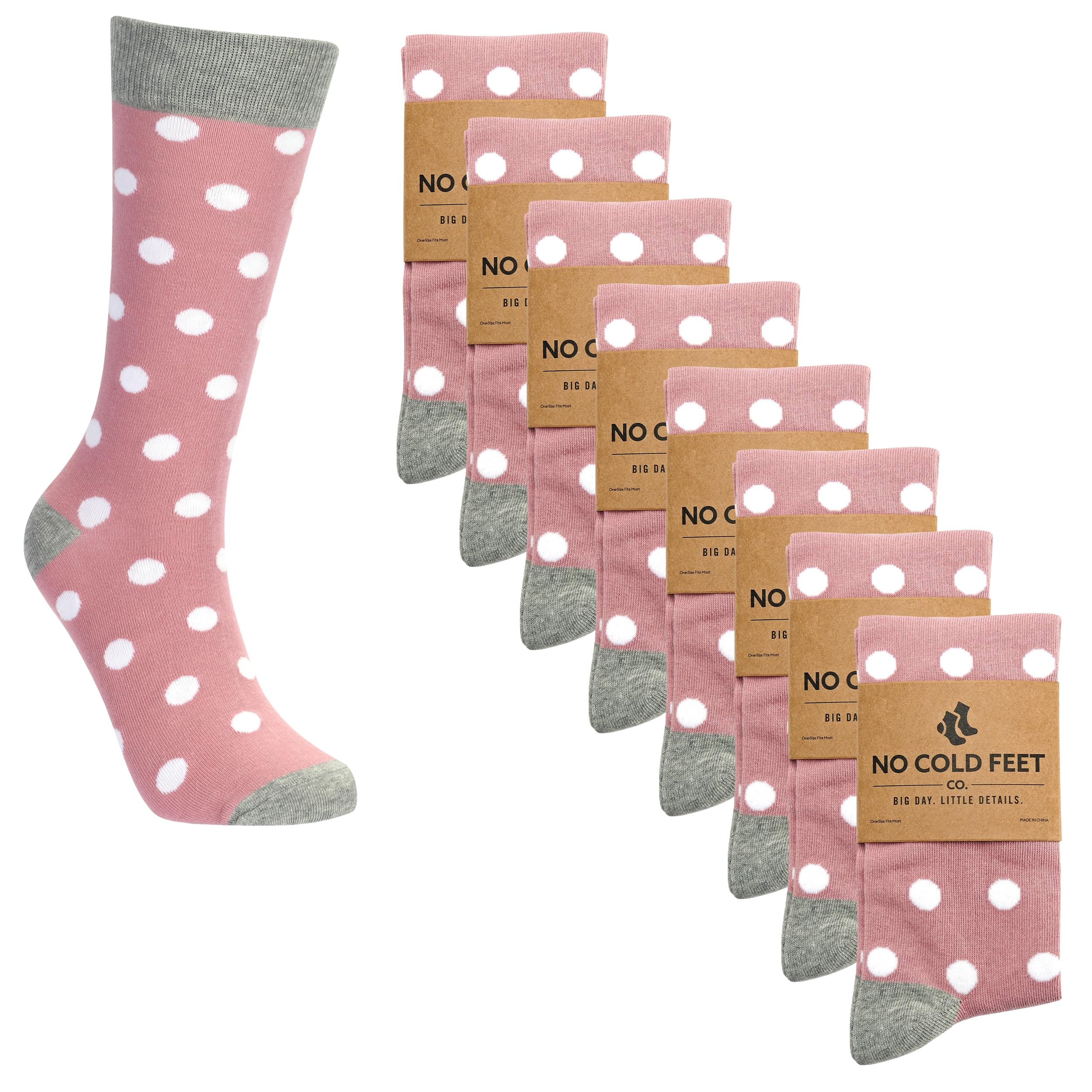 Fun Pink Colorful Novelty Socks for Men - 8 Pack Dress Casual Formal Groomsmen Wedding Socks - Perfect for Parties, Gifts & Special Occasions