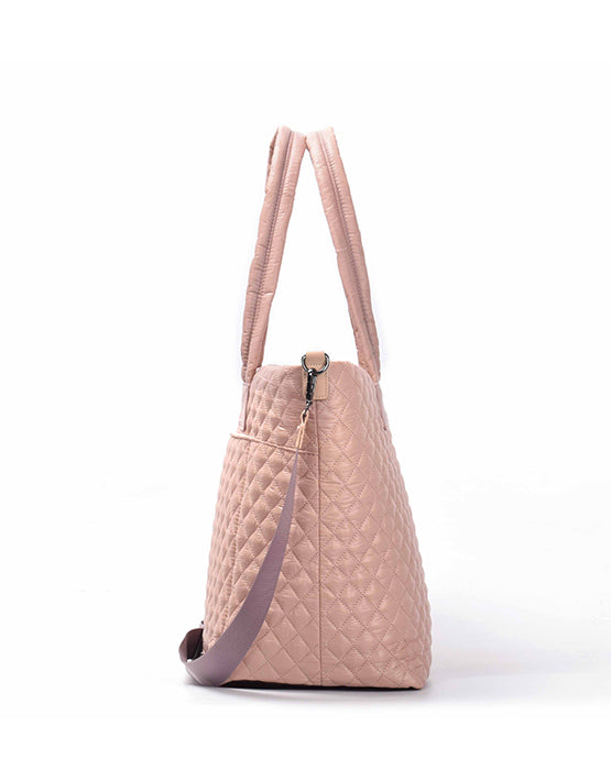 Tosca MET980 Metro Quilted 15-inch Laptop Work Tote Bag in Mauve - Perfect for Office, Business Travel & Daily Commute