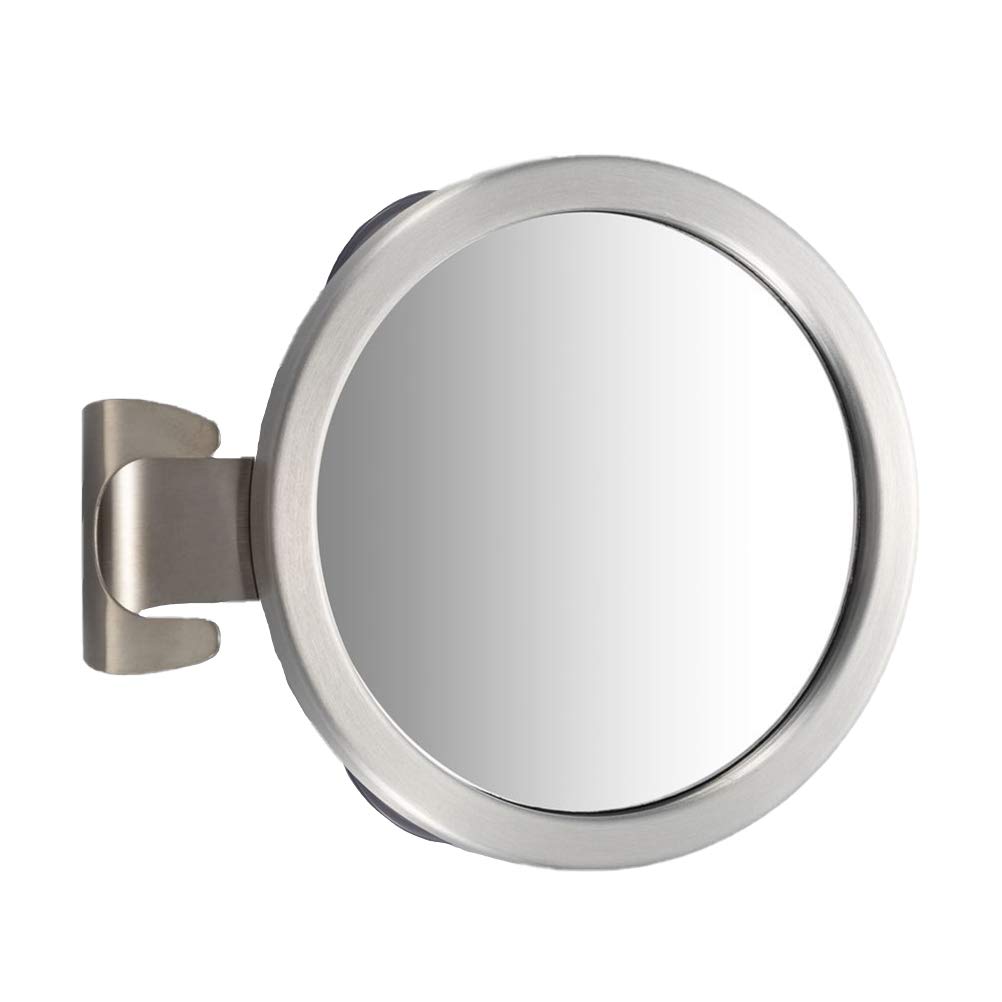 Pink Cabilock Wall Organizer - Anti-Fog Shower Mirror with Suction Cup, Round Aluminum Alloy Vanity Mirror for Bathroom & Shaving | Perfect for Small Spaces, Travel & Daily Grooming