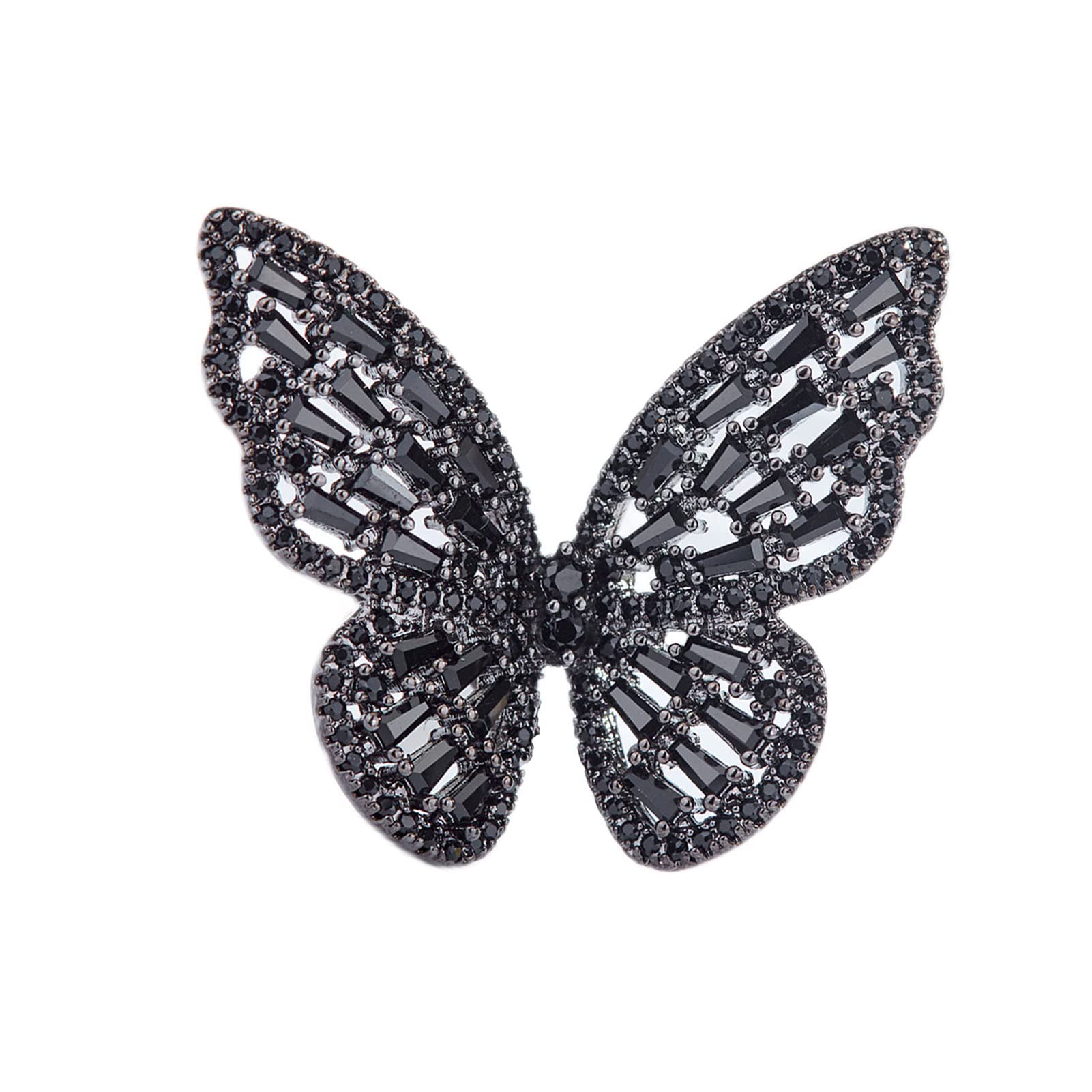 Butterfly Ring for Women - Adjustable Gold Cubic Zirconia Jewelry - Sparkling Sterling Silver Statement Ring - Perfect for Parties, Weddings & Everyday Wear