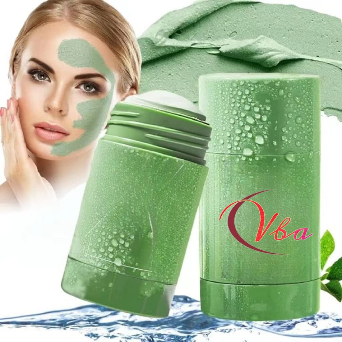 VBA Green Tea Stick Face Mask - Blackhead Remover & Acne Treatment | Oil Control & Deep Pore Cleansing | Purifying Clay Stick Mask for Men & Women (1 Pack) | Perfect for Daily Skincare & Travel