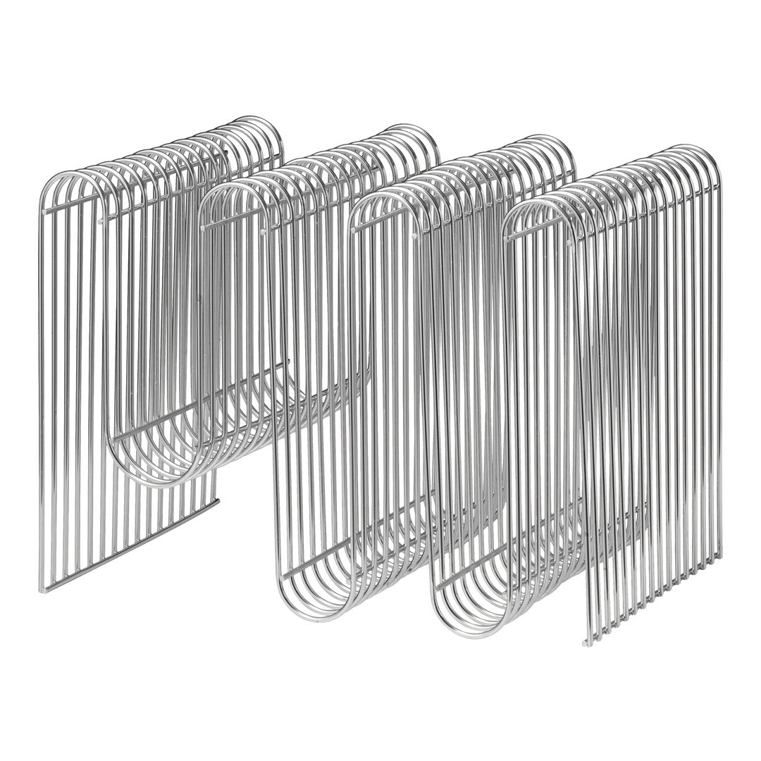 Curved Magazine Holder - Modern Wire Rack for Books & Newspapers - Perfect for Living Room, Office, or Bedroom Organization