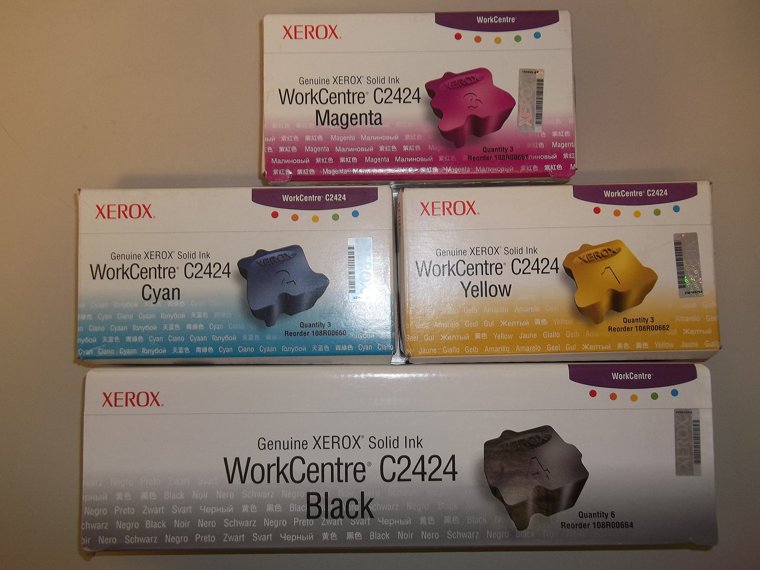 Xerox ColorStix Solid Ink Refills - 4 Color Set for WorkCentre C2424 Printer | High-Quality Printing for Office Documents & Presentations