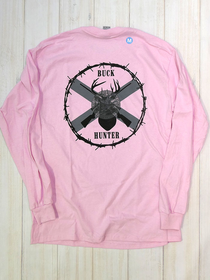 JC Western Women's Buck Hunter Long Sleeve Tee - Pink Cotton Hunting Shirt for Outdoor Adventures & Casual Wear