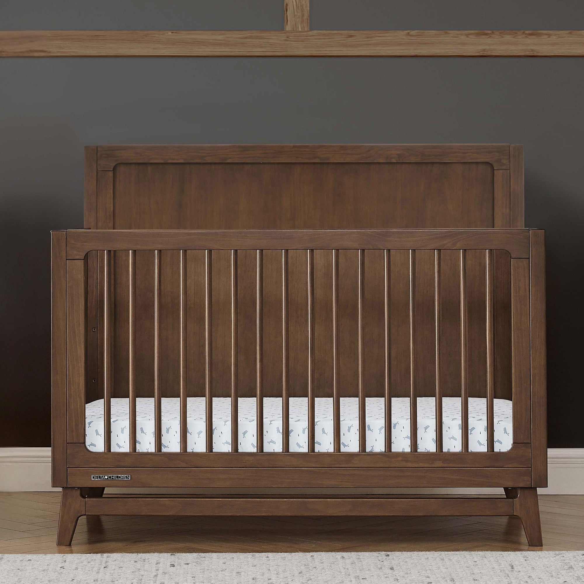 Convertible 6-in-1 Baby Crib by Spencer - Nursery Furniture That Grows with Your Child from Newborn to Toddler Bed
