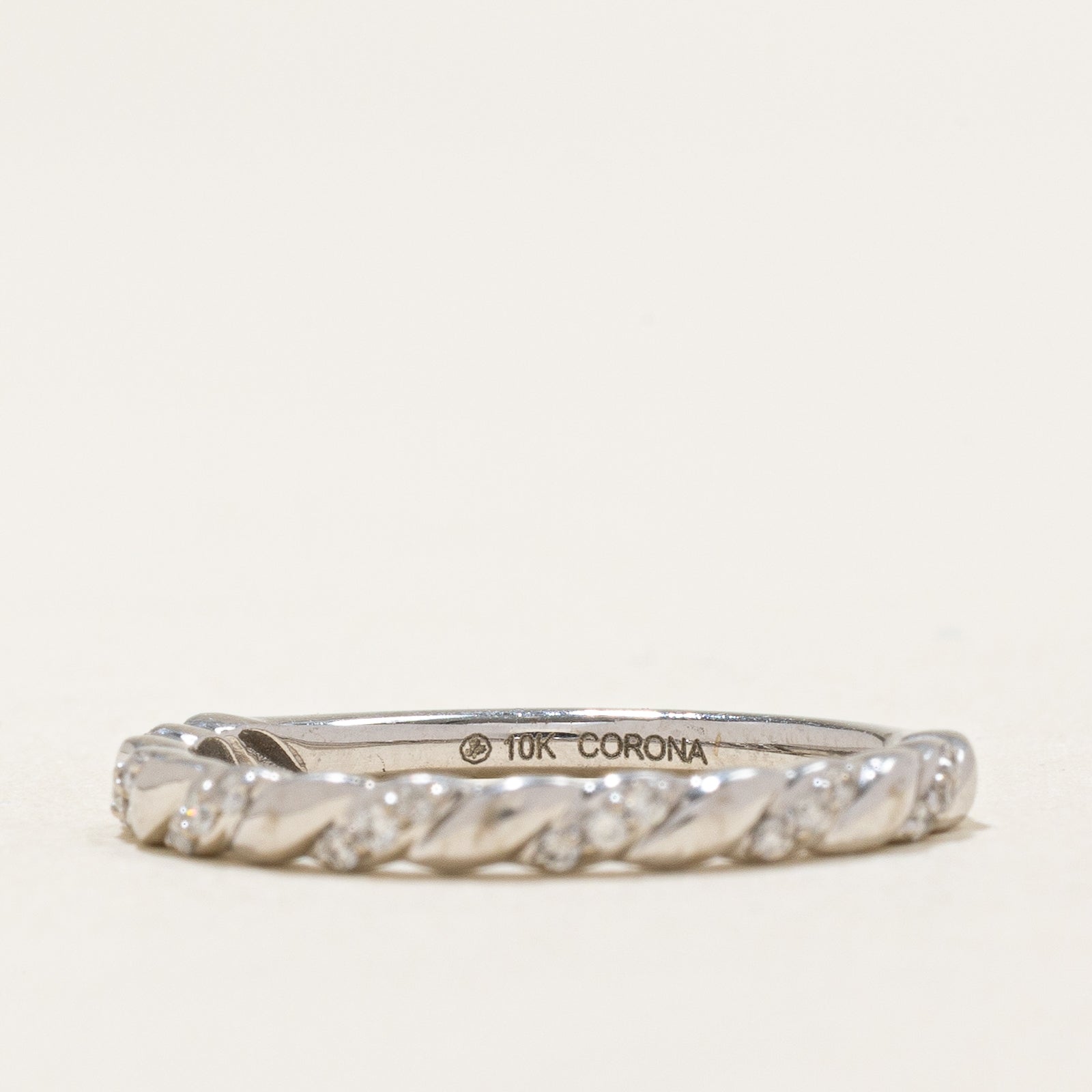0.105ctw Semi Eternity Diamond Twisted Ring - Size 6.75 | Elegant Wedding Band, Anniversary Gift for Her | Perfect for Engagements, Proposals & Special Occasions