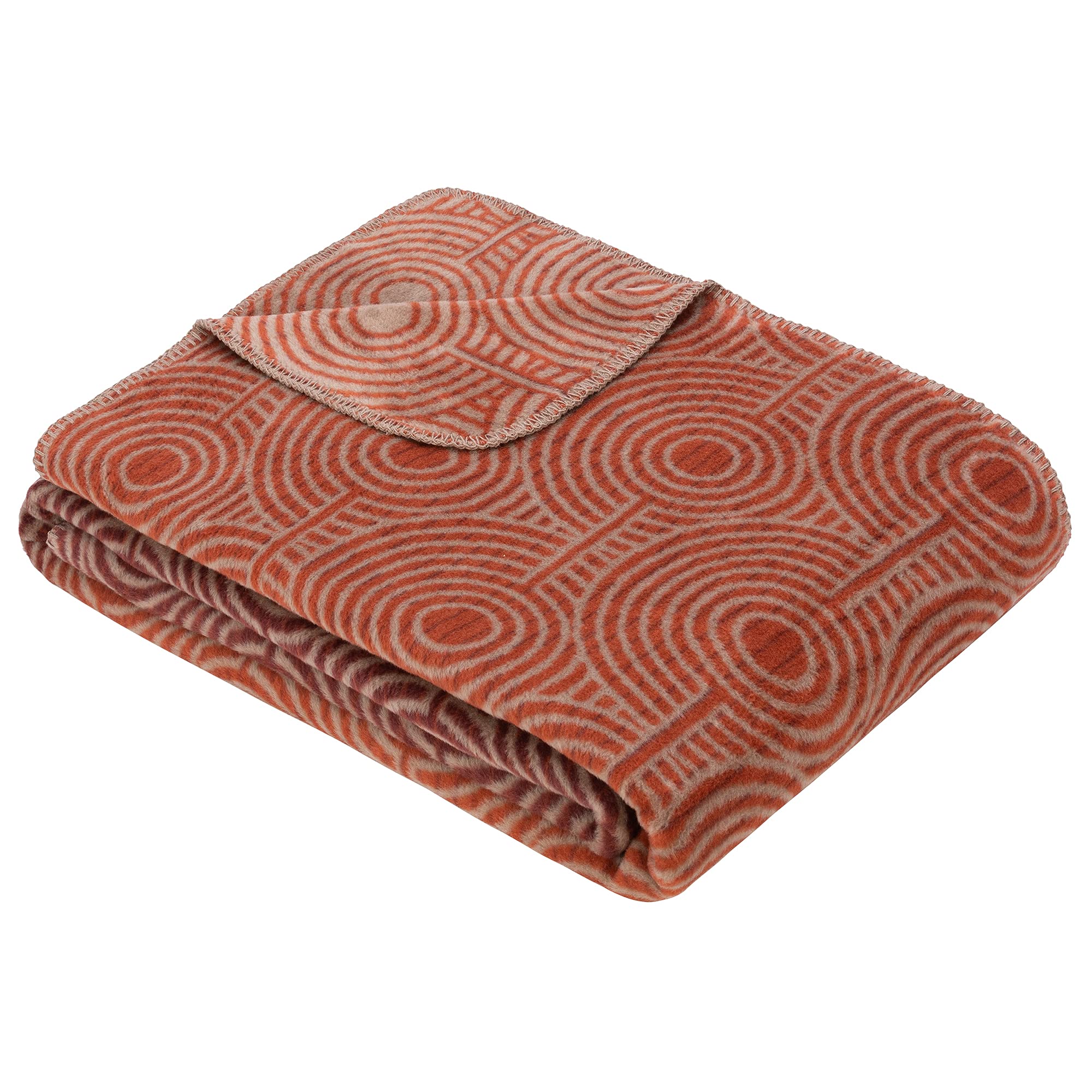 IBENA Soft Cozy Throw Blanket with Circle Pattern - Lightweight Flannel Fleece Blanket for Couch, Bed, Sofa - Perfect for Winter, Home Decor, Gift Giving (Tirana Design)